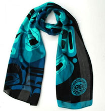 Load image into Gallery viewer, Moon Silk Satin Stripe Scarf by Klatle-Bhi