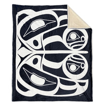 Load image into Gallery viewer, Roy Henry Vickers Raven Faux Rabbit Fur Throw Blanket