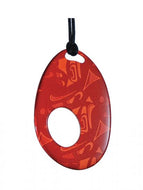 Corrine Hunt Silk Inspiration Oval Pendant Red