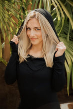 Load image into Gallery viewer, Black Bamboo Pullover Hoodie