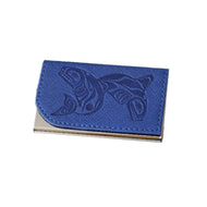 Card holder - Whales by Paul Windsor, Blue