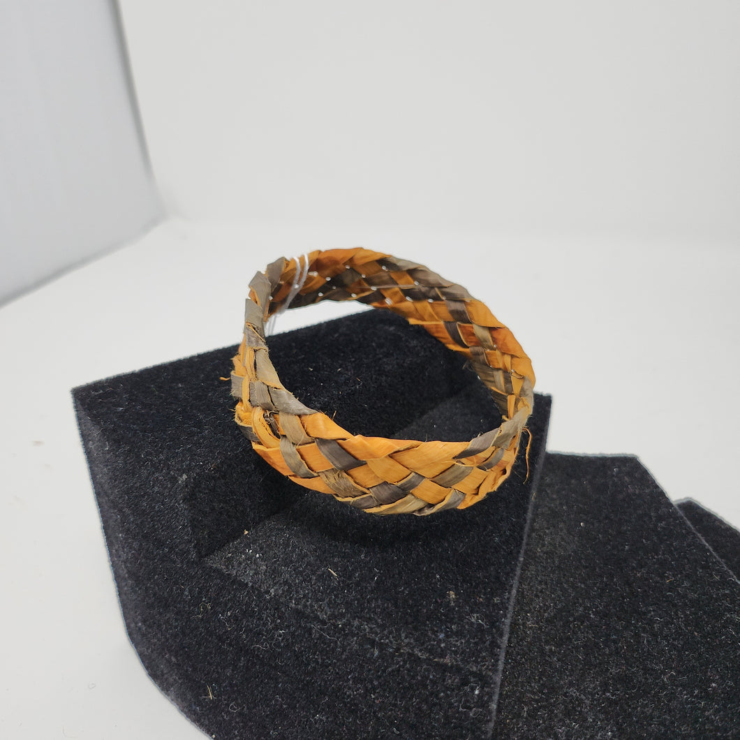 Wide dyed cedar bracelet by Jennifer Glendale