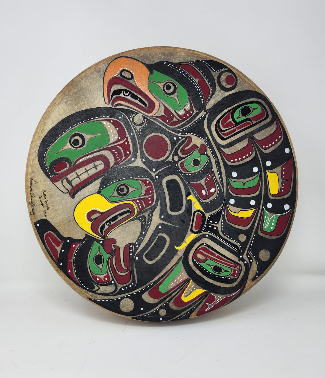 Killer whale and Thunderbird drum by Arthur Shaughnessy