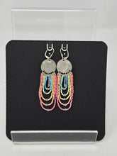 Load image into Gallery viewer, Silver earrings with beads by Val Lancaster
