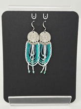 Load image into Gallery viewer, Silver earrings with beads by Val Lancaster
