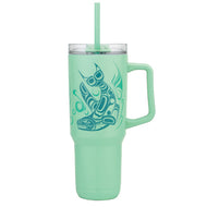 40oz Insulated Tumbler with Straw - Whale by Paul Windsor