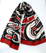 Load image into Gallery viewer, Wolf Poly Satin Scarf by Jim Charlie

