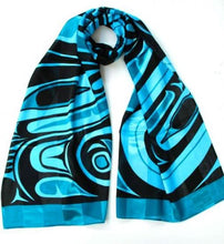 Load image into Gallery viewer, Wolf Poly Satin Scarf by Jim Charlie
