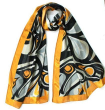 Load image into Gallery viewer, Raven Poly Satin Scarf by Bill Helin
