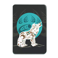 Embossed Metal Magnet - Howling Wolf by Darrell Thorne
