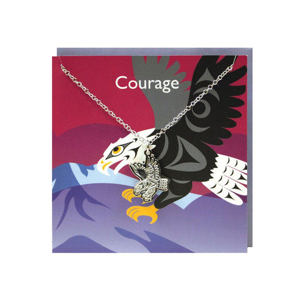 Pewter Charm Greeting Card - Spoqes (Eagle) by Terry Horne