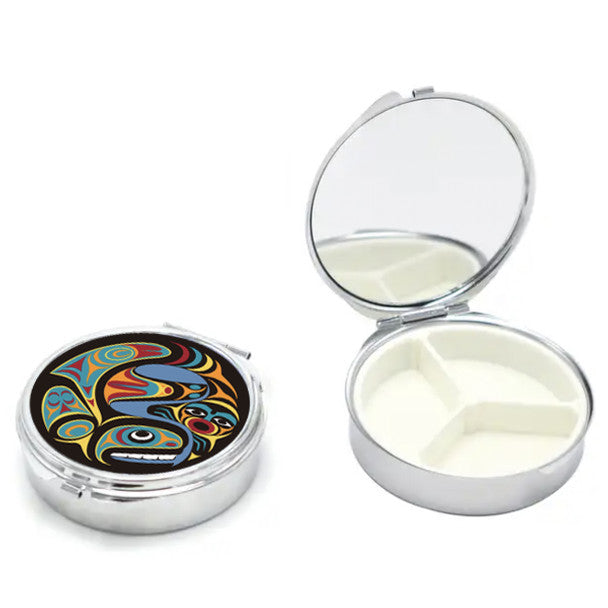 Pill Case with Mirror (Small) - Whale by Maynard Johnny Jr