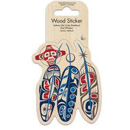 Wood Sticker - Salmon Life Cycle (Feathers) by Paul Windsor