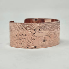Load image into Gallery viewer, Two sea dragons copper bracelet by Don Wadhams
