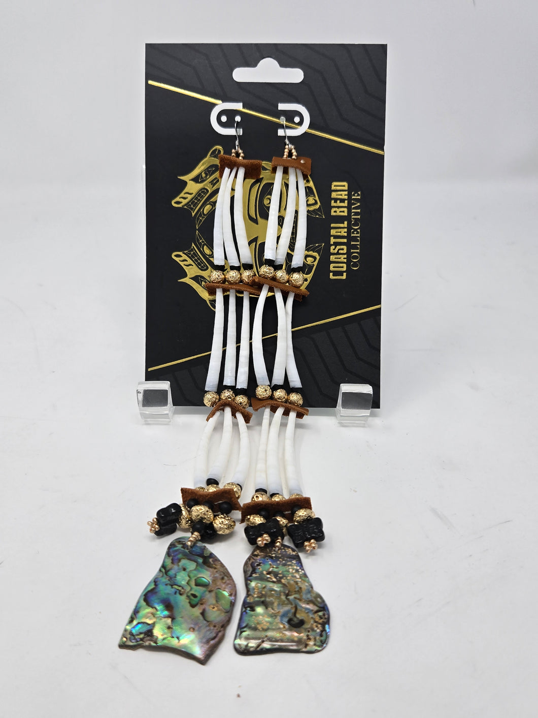 3 Tier dentalium drops by Brandi Lancaster