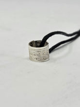 Load image into Gallery viewer, Silver bead necklaces (leather cord) by Valerie Lancaster
