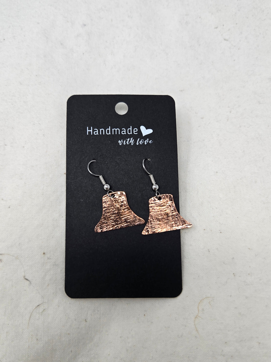 Mini copper hat earrings by Valerie Lancaster