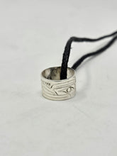 Load image into Gallery viewer, Silver bead necklaces (leather cord) by Valerie Lancaster
