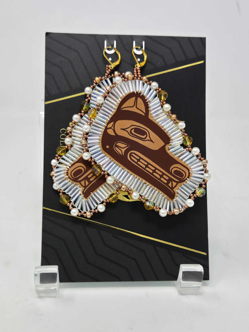 Bear head earrings by Jenna Lancaster