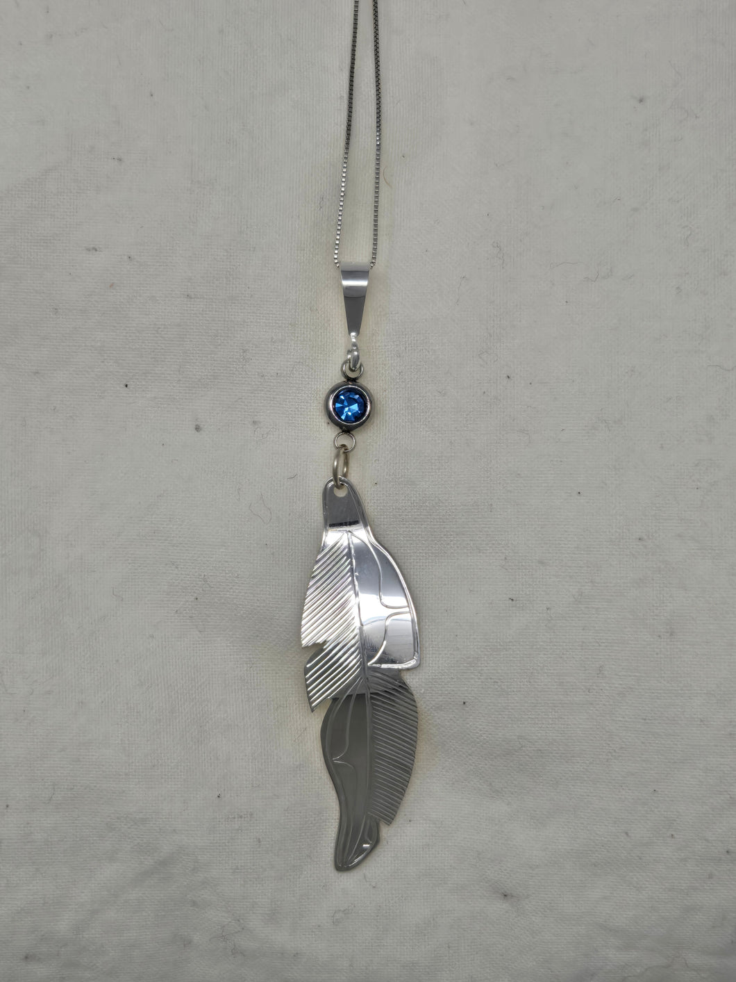 Silver feather necklace by Valerie Lancaster