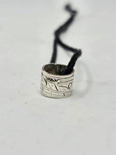 Load image into Gallery viewer, Silver bead necklaces (leather cord) by Valerie Lancaster
