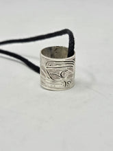 Load image into Gallery viewer, Silver bead necklaces (leather cord) by Valerie Lancaster
