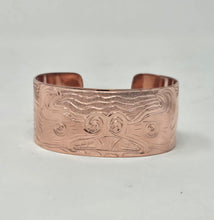 Load image into Gallery viewer, Two sea dragons copper bracelet by Don Wadhams
