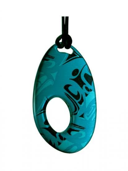 Corrine Hunt Silk Inspiration Oval Pendant Turquoise