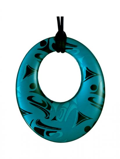 Corrine Hunt Silk Inspiration Round Pendant Turquoise