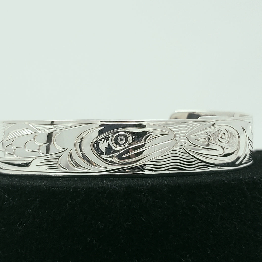 Silver 1/2 x 6 inch Double Salmon bracelet