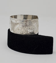 Load image into Gallery viewer, Killer Whale and Salmon 1&quot; Bracelet by Donald Wadhams
