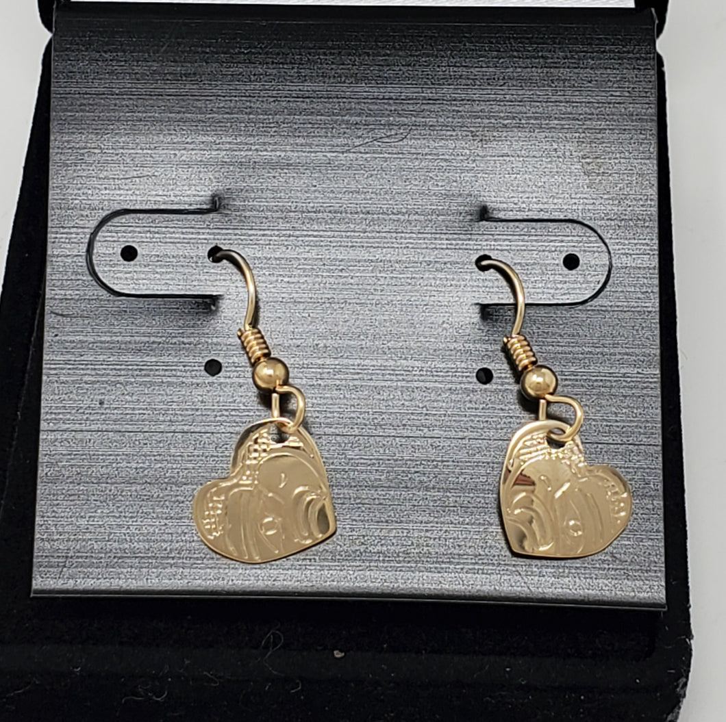 Gold Eagle Heart Earrings by VAL