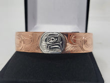 Load image into Gallery viewer, Eagle copper bracelet with silver inlay by Don Wadhams
