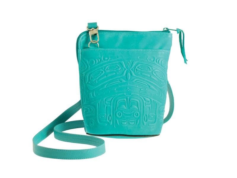 Bear Box Compact Crossbody Bag Deerskin Turqoise – U'mista
