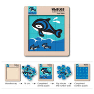 Double-Sided Wooden Tile Puzzle - Whale by Simone Diamond