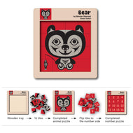 Double-Sided Wooden Tile Puzzles - Bear by Simone Diamond