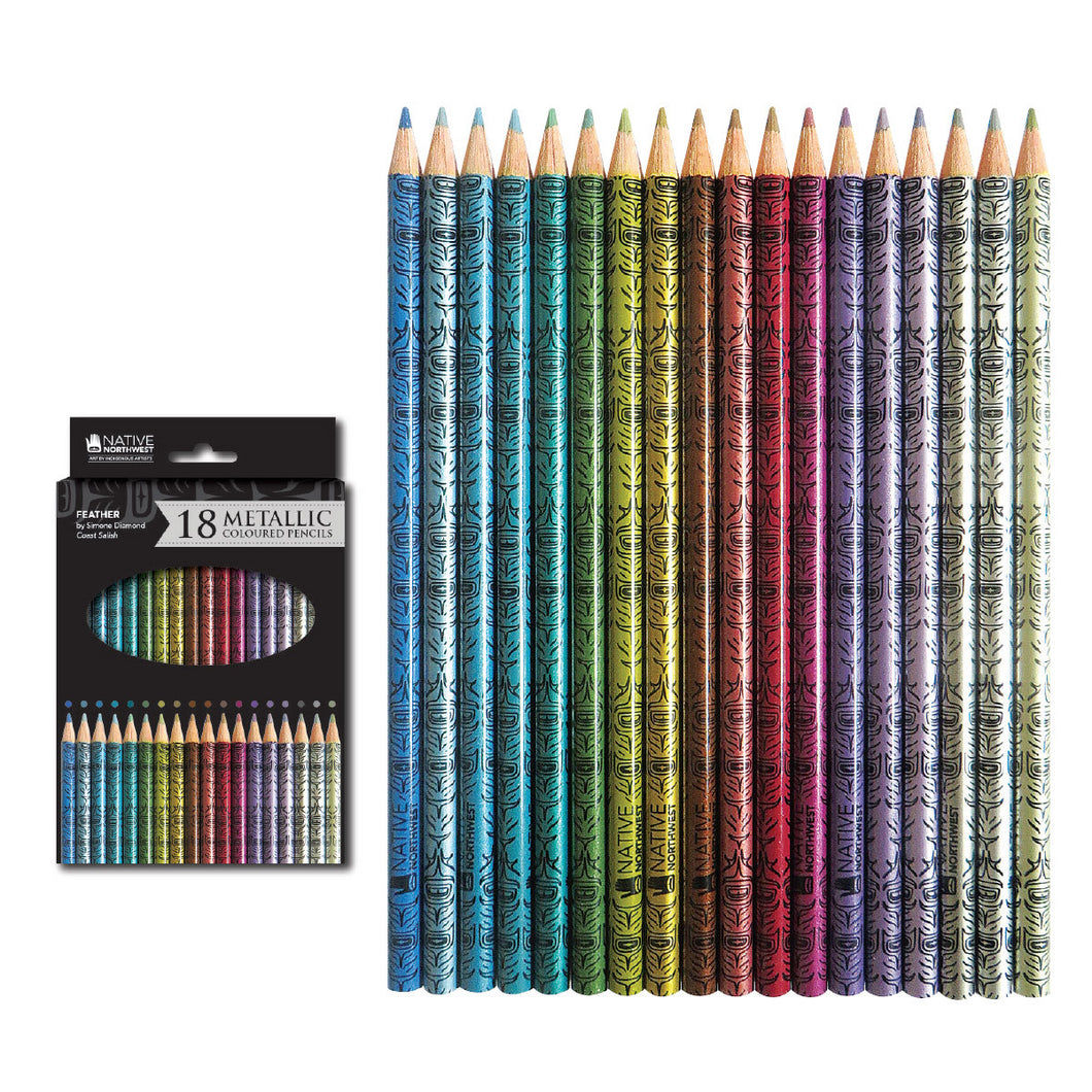 Metallic Coloured Pencils - Feather by Simone Diamond