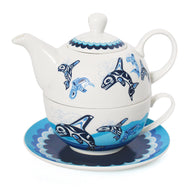 Tea For One Set - Orca Family by Paul Windsor