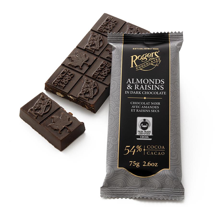 Almonds & Raisins Dark Chocolate Bar