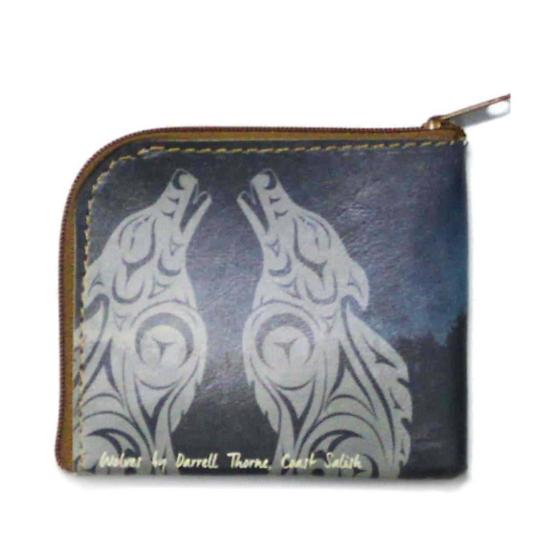 Coin Purse - Wolves by Darrell Thorne