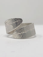 Silver Small Wrap Ring - Feather By Val Lancaster