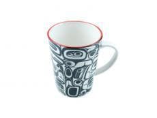 Porcelain Mug Red/Black - Raven by Kelly Robinson