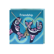 Pewter Charm Greeting Card - Whales by Paul Windsor