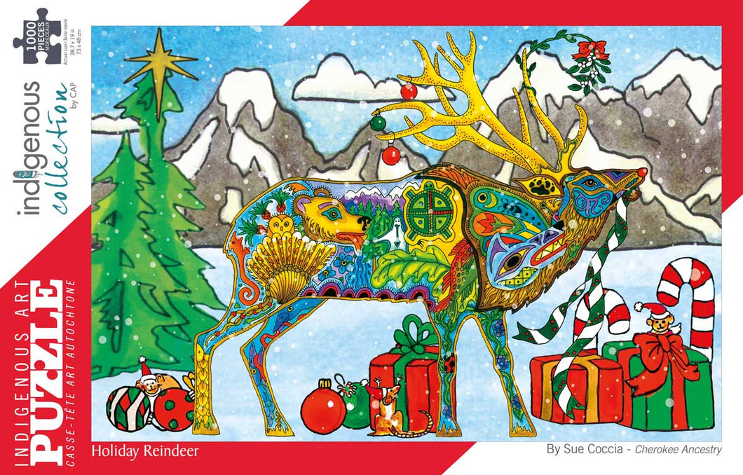 Puzzle - 1000 pieces -  Holiday Reindeer - Sue Coccia