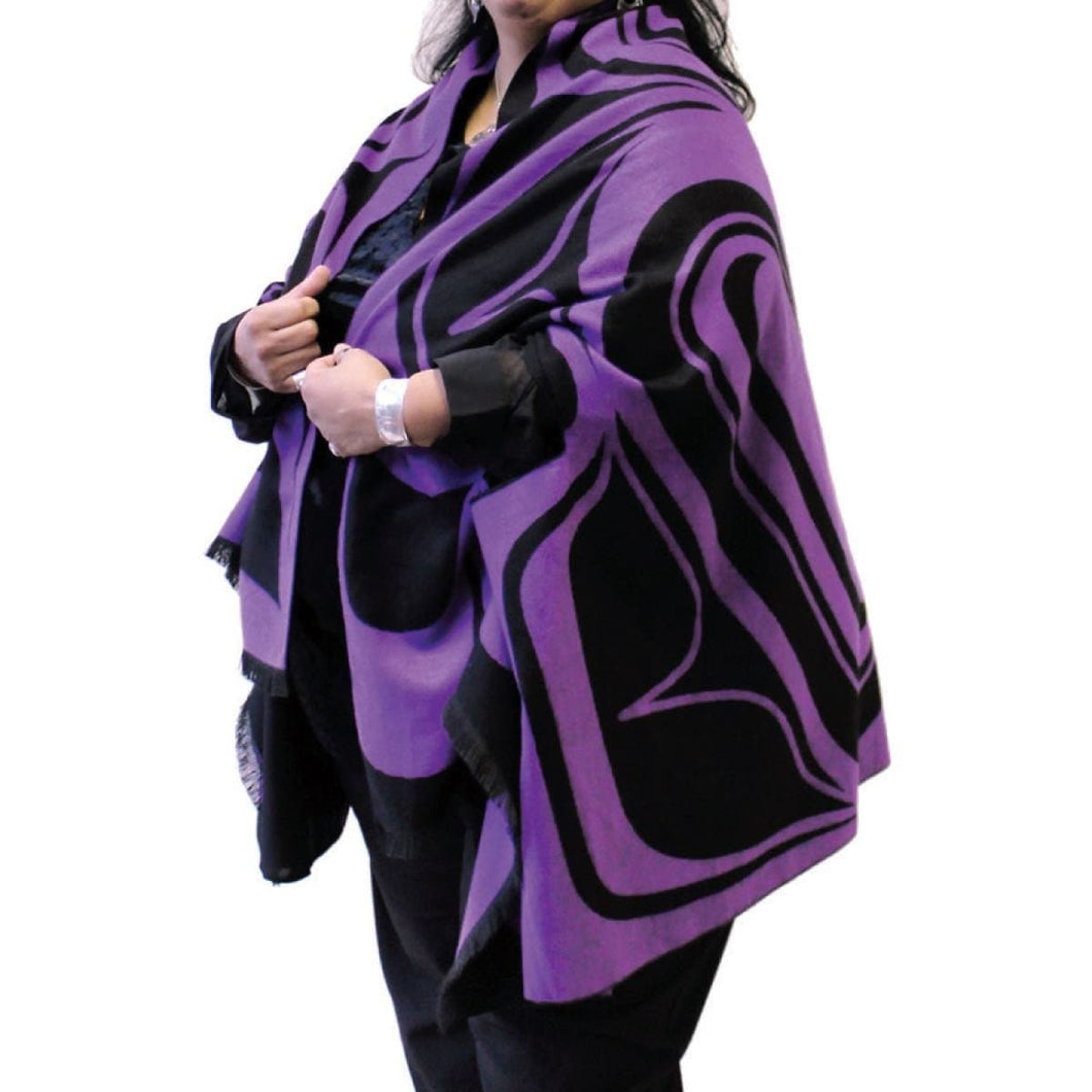 Reversible Fashion Cape - Eagle by Roger Smith (Black/Purple)
