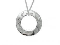Silver Pewter Pendant Equilibrium with silver chain