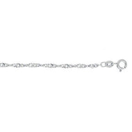 Sterling Silver Basic Chain - Singapore 02 - Rhodium plated (2.5mm)