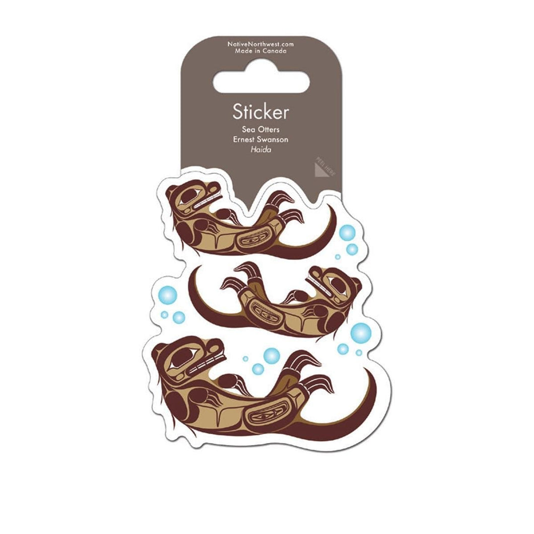 Sticker - Sea Otters by Ernest Swanson
