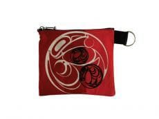 Zip Pouch with Red Raven design by Connie Dickens